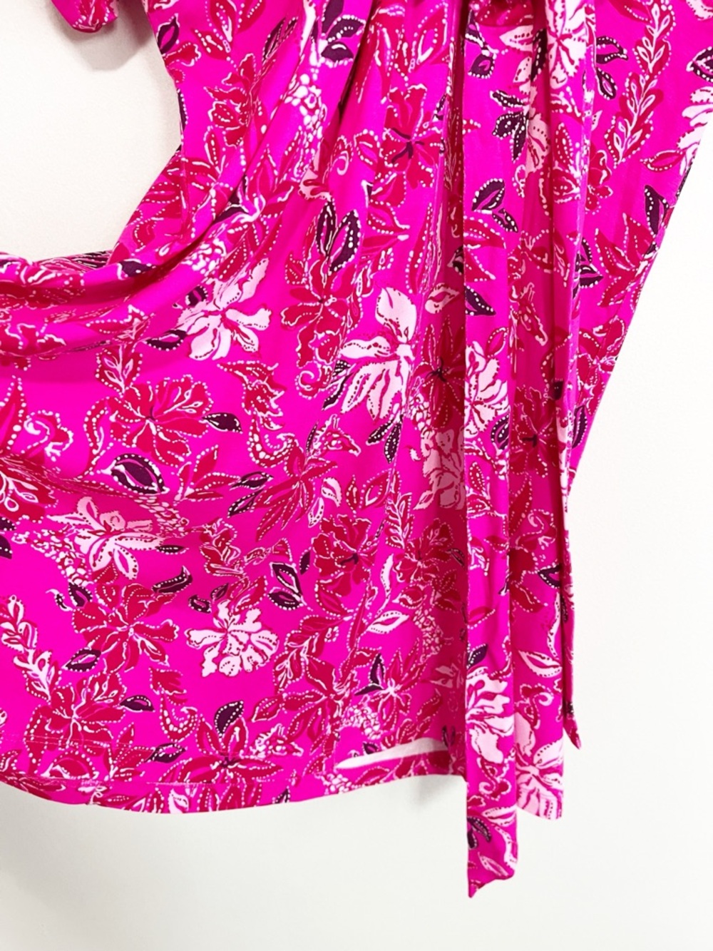 Lilly Pulitzer Wisteria Jersey Knit Kimono Sleeve Floral Dress Pink 10 - Picture 7 of 10
